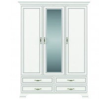Трехстворчатый шкаф для одежды с зеркалом Тиффани 3D4S крем вудлайн Трехстворчатый шкаф для одежды с зеркалом Тиффани 3D4S крем вудлайн