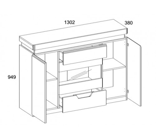 Тумба Torino 1V2D2S Тумба Torino 1V2D2S