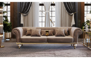 Диван Прадо (велюр серо-бежевый) Диван Прадо (велюр серо-бежевый)