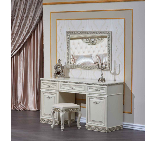 Туалетный столик с зеркалом Берта (жемчуг) Туалетный столик с зеркалом Берта (жемчуг)