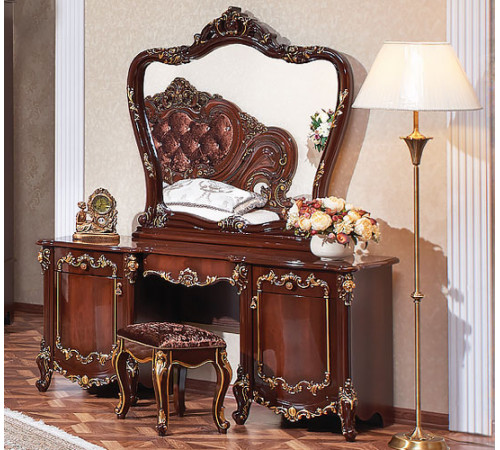 Туалетный столик с зеркалом Элиза Люкс (орех)