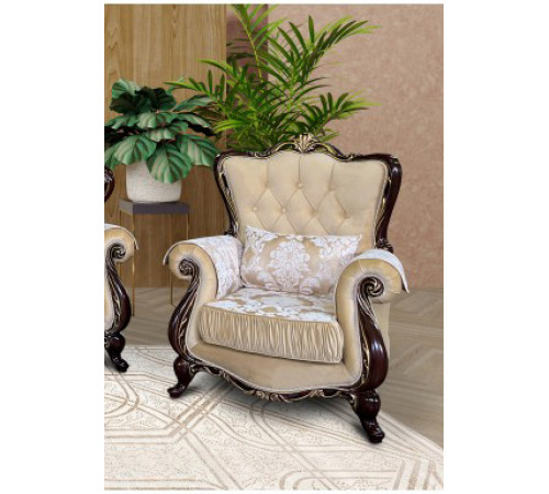 Кресло Лорена (темный орех, калифорния айвори) Кресло Лорена (темный орех, калифорния айвори)