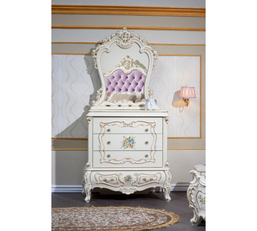 Комод с зеркалом в спальню Шанель (крем) Комод с зеркалом в спальню Шанель (крем)