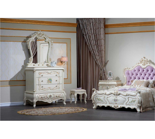 Комод с зеркалом в спальню Шанель (крем) Комод с зеркалом в спальню Шанель (крем)