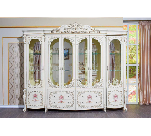 Шкаф-витрина 6-х дверный Венеция Классик (крем) Шкаф-витрина 6-х дверный Венеция Классик (крем)