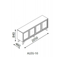 Длинный комод для посуды в гостиную Алегро ALEG-10 Длинный комод для посуды в гостиную Алегро ALEG-10