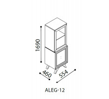 Одностворчатый шкаф витрина для посуды в гостиную Алегро ALEG-12 Одностворчатый шкаф витрина для посуды в гостиную Алегро ALEG-12