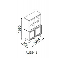 Двустворчатый шкаф витрина для посуды Алегро ALEG-13 Двустворчатый шкаф витрина для посуды Алегро ALEG-13