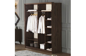 Четырехдверный распашной шкаф для одежды и белья с зеркалом в спальню Алегро ALEG-20 Четырехдверный распашной шкаф для одежды и белья с зеркалом в спальню Алегро ALEG-20