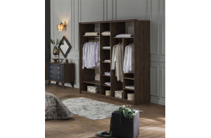 Пятистворчатый распашной шкаф для одежды и белья с зеркалом в спальню Алегро ALEG-33 Пятистворчатый распашной шкаф для одежды и белья с зеркалом в спальню Алегро ALEG-33