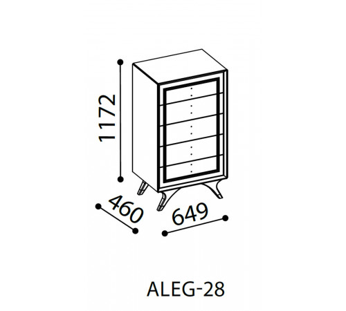 Узкий бельевой комод Алегро ALEG-28 Узкий бельевой комод Алегро ALEG-28