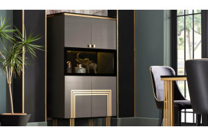 Двустворчатый шкаф витрина для посуды Карлино (Carlino) CARL-13 Двустворчатый шкаф витрина для посуды Карлино (Carlino) CARL-13