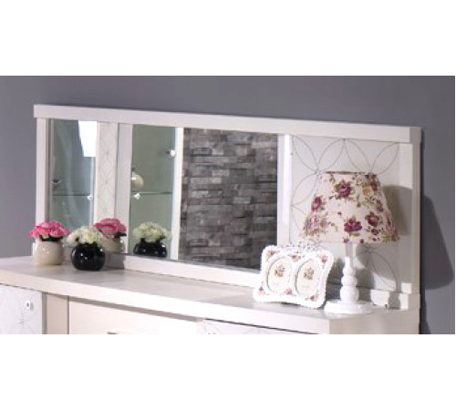 Прямоугольное настенное зеркало в гостиную Мира MIRA-10 белое Прямоугольное настенное зеркало в гостиную Мира MIRA-10 белое