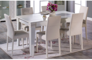 Раскладной обеденный стол для гостиной Мира MIRA-04 белый Раскладной обеденный стол для гостиной Мира MIRA-04 белый