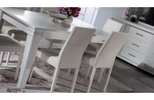 Раскладной обеденный стол для гостиной Мира MIRA-04 белый Раскладной обеденный стол для гостиной Мира MIRA-04 белый