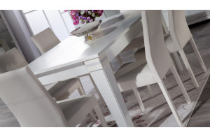 Раскладной обеденный стол для гостиной Мира MIRA-04 белый Раскладной обеденный стол для гостиной Мира MIRA-04 белый