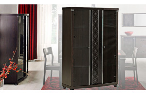 Двухстворчатый шкаф витрина в гостиную Мира MIRA-01 венге Двухстворчатый шкаф витрина в гостиную Мира MIRA-01 венге