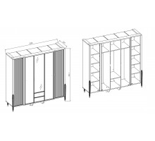 Пятистворчатый шкаф Gravita (Гравита) GRAV-33 слоновая кость Пятистворчатый шкаф Gravita (Гравита) GRAV-33 слоновая кость