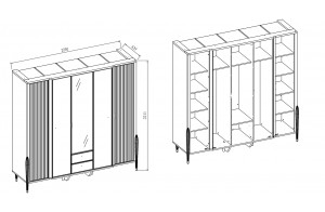 Пятистворчатый шкаф Gravita (Гравита) GRAV-33 слоновая кость Пятистворчатый шкаф Gravita (Гравита) GRAV-33 слоновая кость