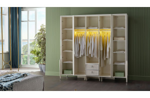 Пятистворчатый шкаф Gravita (Гравита) GRAV-33 слоновая кость Пятистворчатый шкаф Gravita (Гравита) GRAV-33 слоновая кость