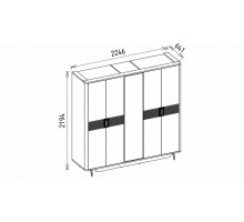 Пятистворчатый распашной шкаф для одежды и белья с зеркалом в спальню Larissa (Ларисса) lars-33 Пятистворчатый распашной шкаф для одежды и белья с зеркалом в спальню Larissa (Ларисса) lars-33
