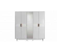 Пятистворчатый распашной шкаф для одежды и белья с зеркалом в спальню Larissa (Ларисса) lars-33 Пятистворчатый распашной шкаф для одежды и белья с зеркалом в спальню Larissa (Ларисса) lars-33