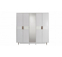 Пятистворчатый распашной шкаф для одежды и белья с зеркалом в спальню Larissa (Ларисса) lars-33 Пятистворчатый распашной шкаф для одежды и белья с зеркалом в спальню Larissa (Ларисса) lars-33