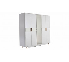 Пятистворчатый распашной шкаф для одежды и белья с зеркалом в спальню Larissa (Ларисса) lars-33 Пятистворчатый распашной шкаф для одежды и белья с зеркалом в спальню Larissa (Ларисса) lars-33