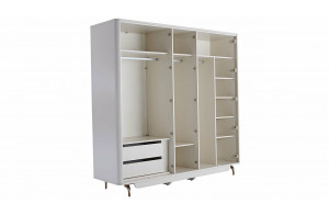 Пятистворчатый распашной шкаф для одежды и белья с зеркалом в спальню Larissa (Ларисса) lars-33 Пятистворчатый распашной шкаф для одежды и белья с зеркалом в спальню Larissa (Ларисса) lars-33