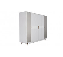 Шестистворчатый распашной шкаф для одежды и белья с зеркалом в спальню Larissa (Ларисса) lars-34 Шестистворчатый распашной шкаф для одежды и белья с зеркалом в спальню Larissa (Ларисса) lars-34