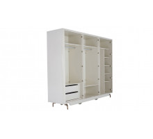 Шестистворчатый распашной шкаф для одежды и белья с зеркалом в спальню Larissa (Ларисса) lars-34 Шестистворчатый распашной шкаф для одежды и белья с зеркалом в спальню Larissa (Ларисса) lars-34