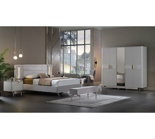 Пятистворчатый распашной шкаф для одежды и белья с зеркалом в спальню Larissa (Ларисса) lars-33 Пятистворчатый распашной шкаф для одежды и белья с зеркалом в спальню Larissa (Ларисса) lars-33