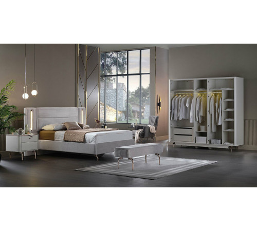 Пятистворчатый распашной шкаф для одежды и белья с зеркалом в спальню Larissa (Ларисса) lars-33 Пятистворчатый распашной шкаф для одежды и белья с зеркалом в спальню Larissa (Ларисса) lars-33