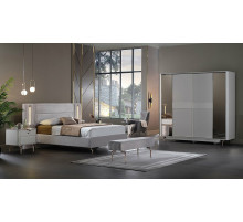 Шестистворчатый распашной шкаф для одежды и белья с зеркалом в спальню Larissa (Ларисса) lars-34