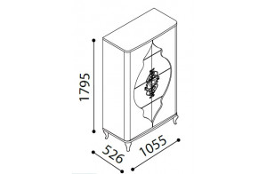 Шкаф витрина 2-х дверная Легенда LEGN-13  Шкаф витрина 2-х дверная Легенда LEGN-13