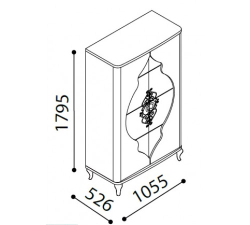 Шкаф витрина 2-х дверная Легенда LEGN-13  Шкаф витрина 2-х дверная Легенда LEGN-13