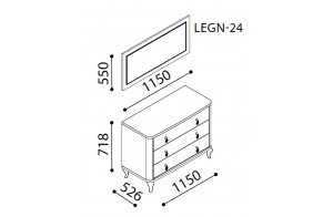 Зеркало для туалетного столика Легенда (Legenda) LEGN-24 Зеркало для туалетного столика Легенда (Legenda) LEGN-24