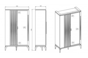 Двухдверная витрина для посуды Лоретто (Loretto) LORET-13 Двухдверная витрина для посуды Лоретто (Loretto) LORET-13