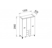 Трехдверный шкаф Менти (Menty) MENTY-21 Трехдверный шкаф Менти (Menty) MENTY-21