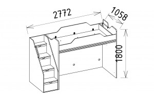 Детская кровать чердак Менти (Menty) MENTY-37 Детская кровать чердак Менти (Menty) MENTY-37