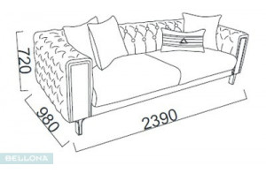 Трехместный диван Монтего MONT-02 Трехместный диван Монтего MONT-02
