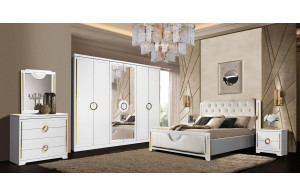 Спальный гарнитур Бодрум (белый,серый,капучино) Спальный гарнитур Бодрум (белый,серый,капучино)