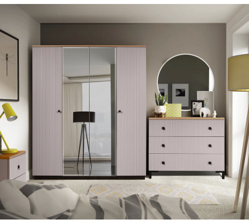 Четырехстворчатый шкаф для одежды Мадрид (Кашемир эмаль) Четырехстворчатый шкаф для одежды Мадрид (Кашемир эмаль)