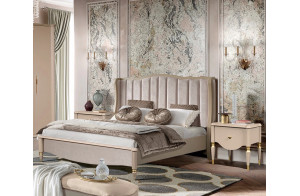 Двуспальная кровать Моника 180х200(капучино эмаль) Двуспальная кровать Моника 180х200(капучино эмаль)