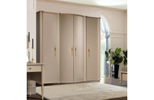 Четырехстворчатый шкаф для одежды Моника (Капучино эмаль) Четырехстворчатый шкаф для одежды Моника (Капучино эмаль)
