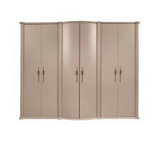 Шестистворчатый шкаф для одежды Моника (Капучино эмаль) Шестистворчатый шкаф для одежды Моника (Капучино эмаль)