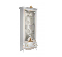Витрина 2-х дверная в гостиную Стелла (белый золото) Витрина 2-х дверная в гостиную Стелла (белый золото)