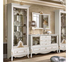 Витрина 2-х дверная в гостиную Стелла (белый золото) Витрина 2-х дверная в гостиную Стелла (белый золото)