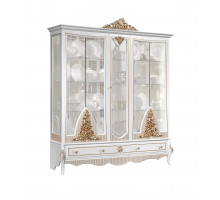 Пятистворчатая витрина в гостиную Стелла (белый золото) Пятистворчатая витрина в гостиную Стелла (белый золото)