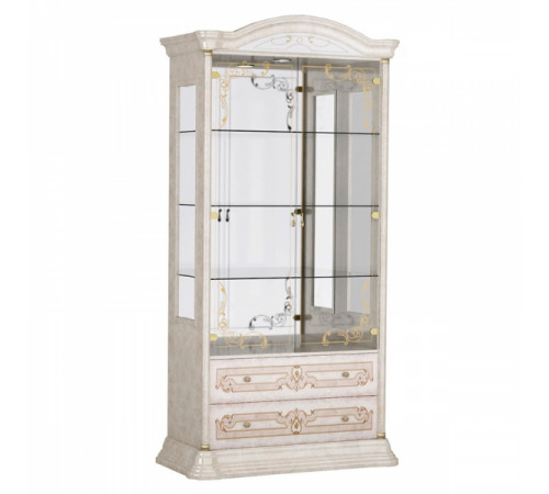 Шкаф-витрина двухдверная Роза (беж) Шкаф-витрина двухдверная Роза (беж)